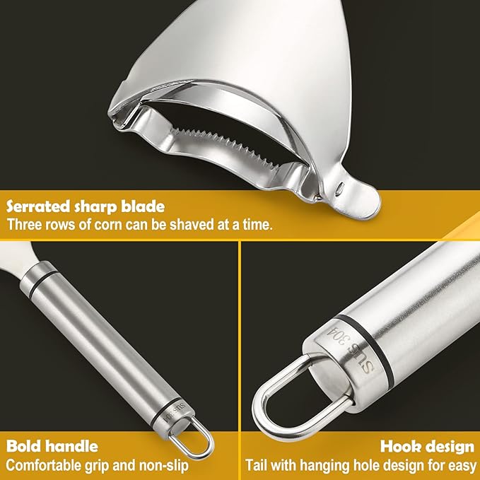Corn Peeler Stainless Stee Corn Cob Stripper Tool Corn Thresher from the Cob, Removes Corn Kernels From Corn Cobs In Seconds, Kitchen Gadget