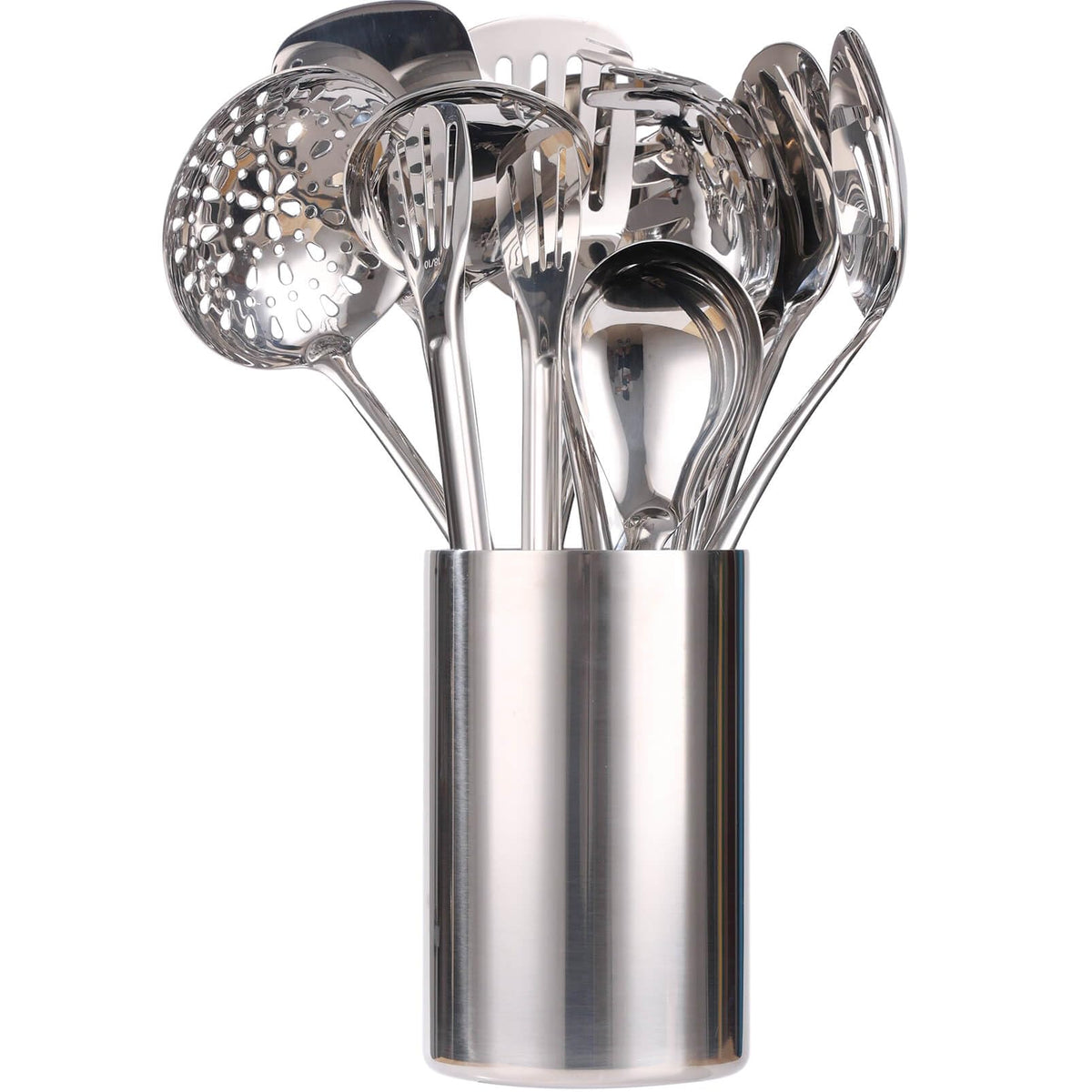 18/10 Stainless Steel Kitchen Utensils Set with Holder for Countertop