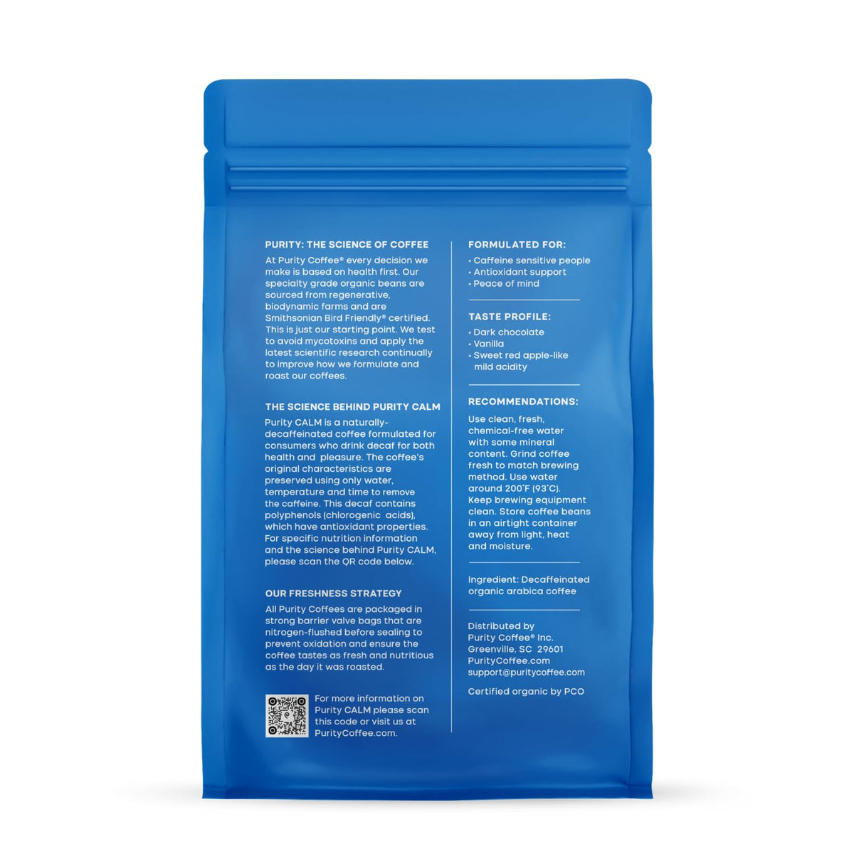 CALM Decaf Medium Roast Whole Bean (12oz Bag)