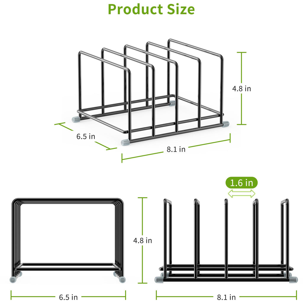 PLUVON Cutting Board Organizer-1.6in Wide Kitchen Cutting Board Holder Stand for Pan,Baking Sheets,Cookie Sheets with 4 Slots,Baking Sheet Oragnizer(2PC-Medium)