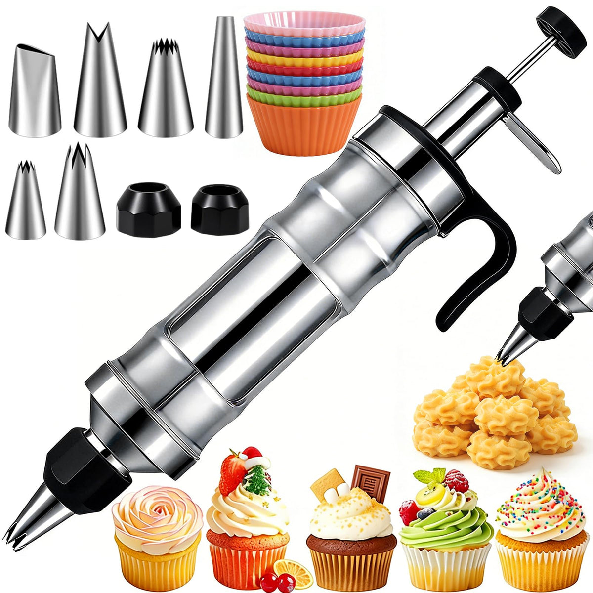 Suuker Dessert Decorating Syringe Set, Icing Piping Kit, Blue
