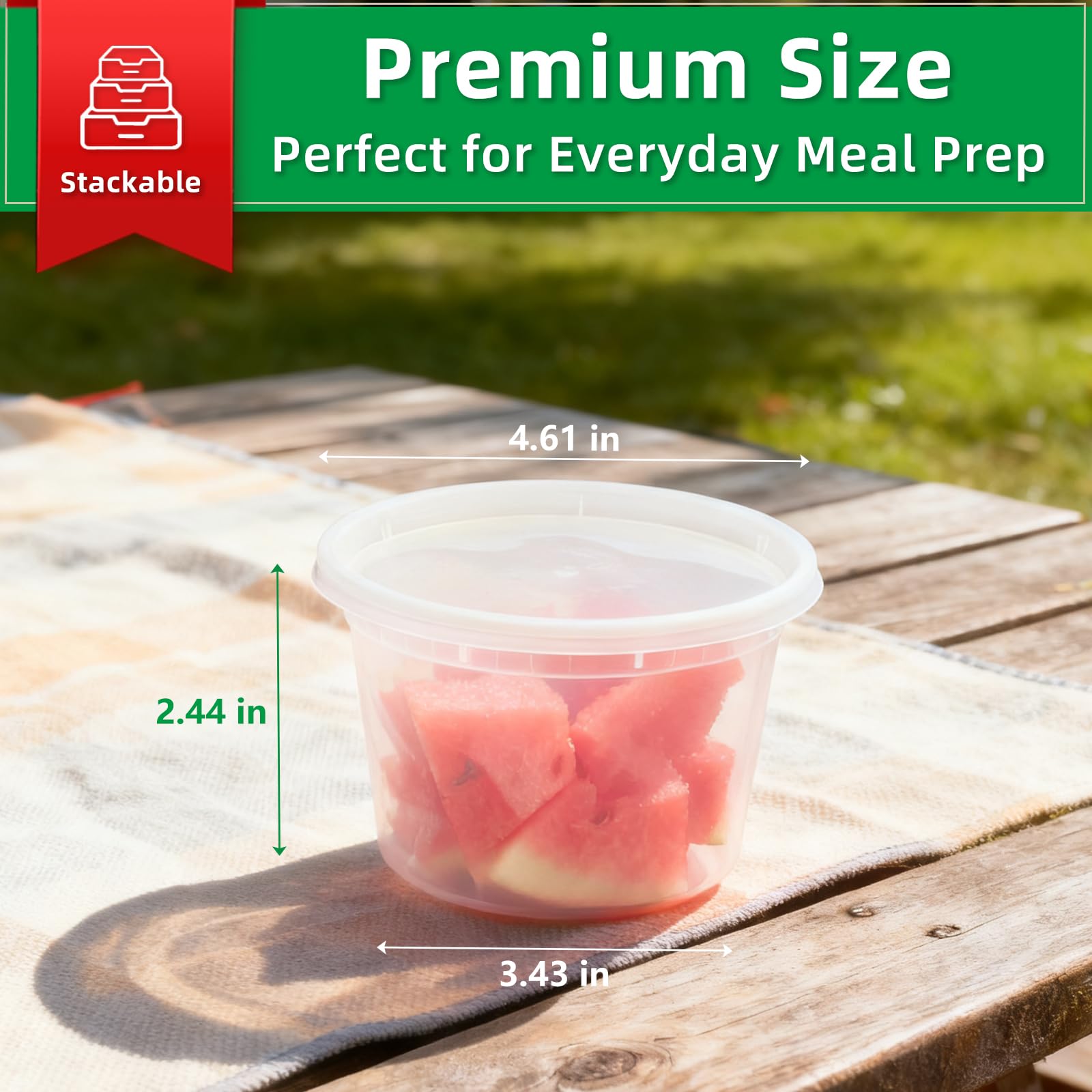 tropipak Deli Food Containers, Leakproof Storage Containers, 16 oz, 20 Pack