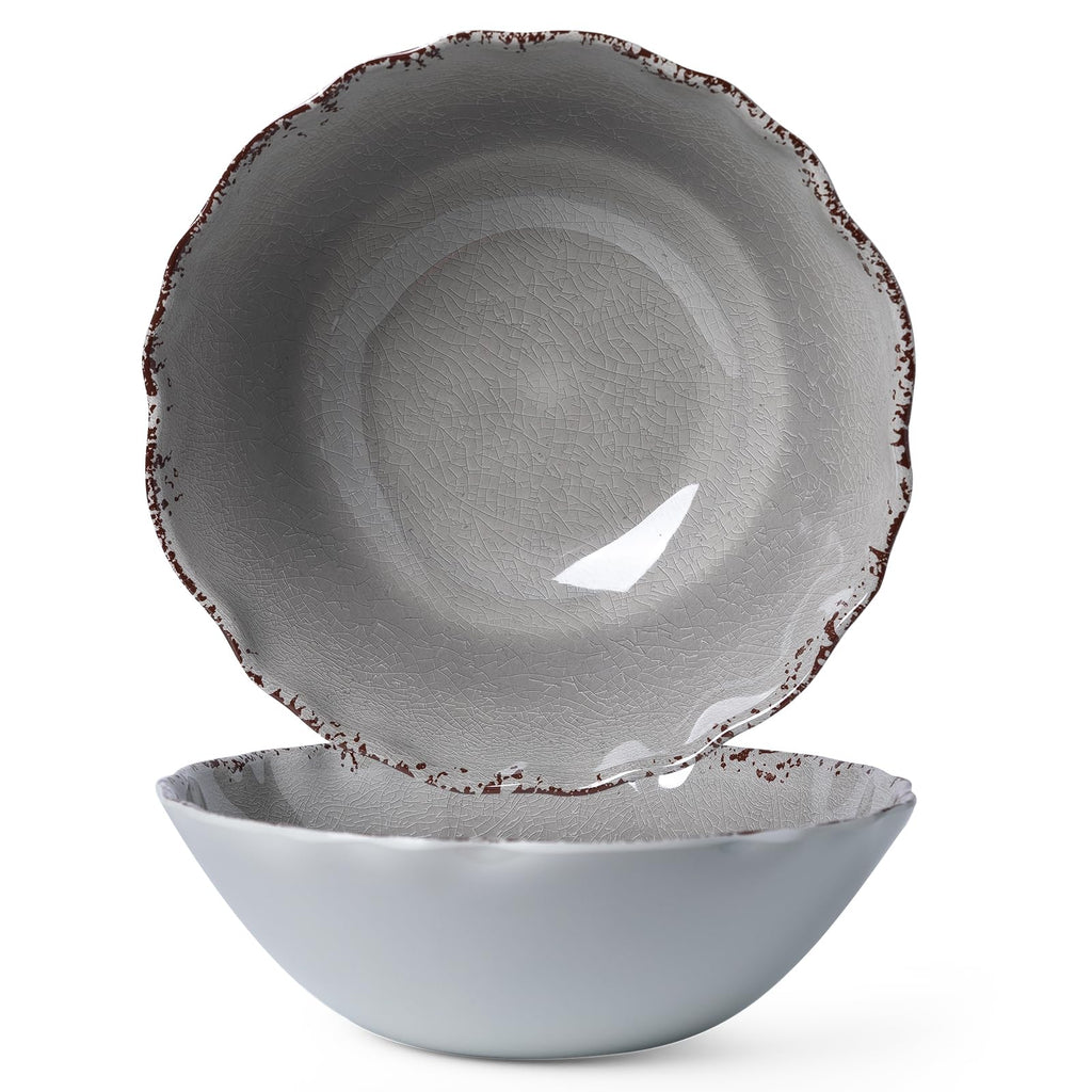 LEHAHA Extra larger Melamine serving bowl set, Coastal 13.75 Inch 130 Oz Large Fruit Bowl, Pasta Bowl, Set of 2, Serving Dishes for Entertaining, Vibrant Color Large Bowl for Party…
