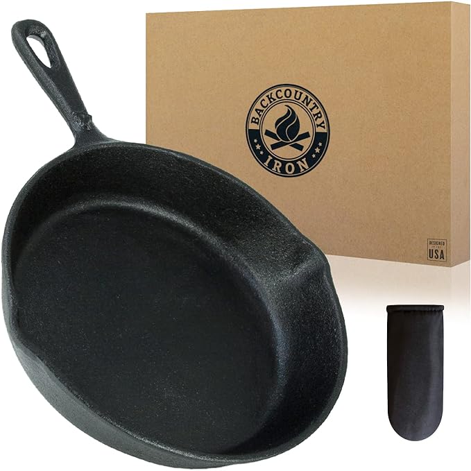 Backcountry Iron 12 Inch Round Large Pre-Seasoned Cast Iron Skillet