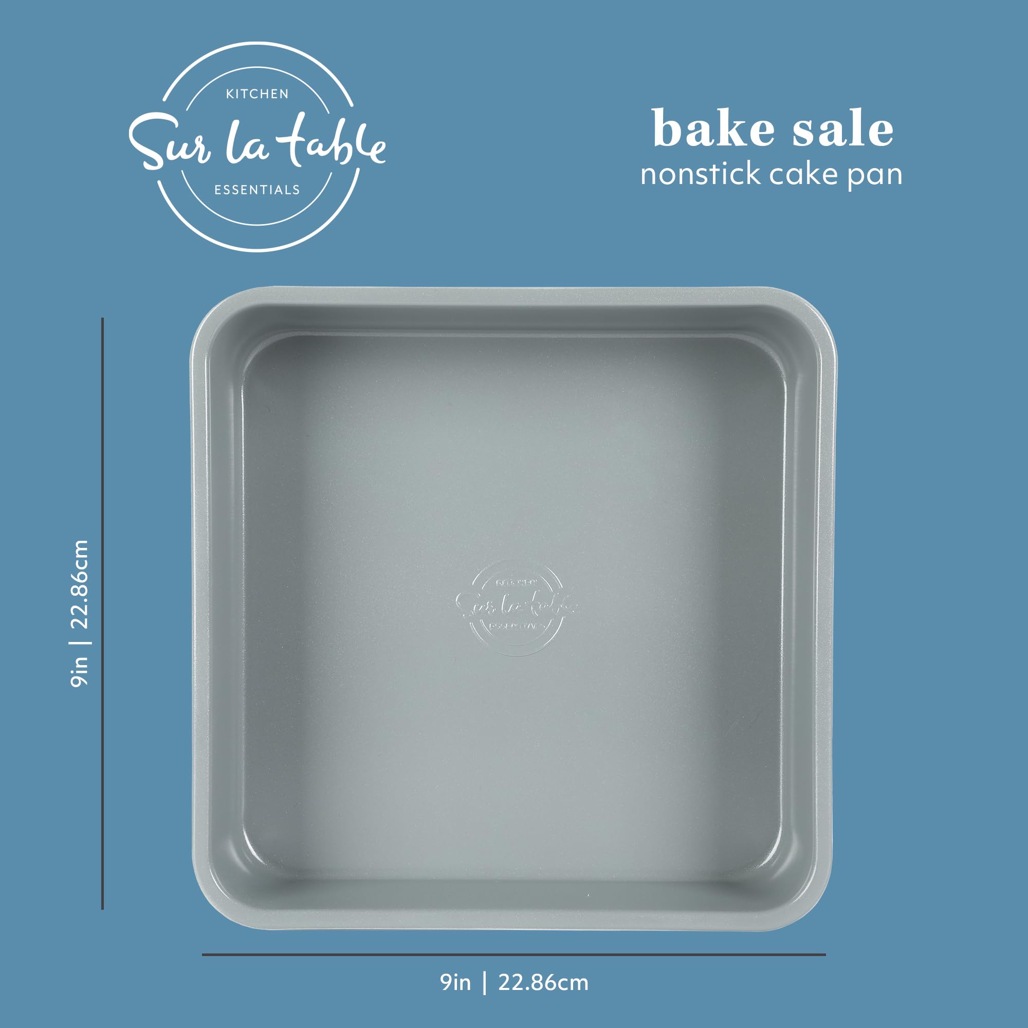 Sur La Table Kitchen Essentials Bake Sale 9 Inch PFOA, PFAS, PTFE Free Nonstick Rectangular Cake Pan - Linen White