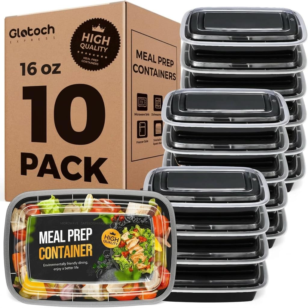 Glotoch Express Meal Prep Containers with Lids 16oz 50 Pack Leakproof