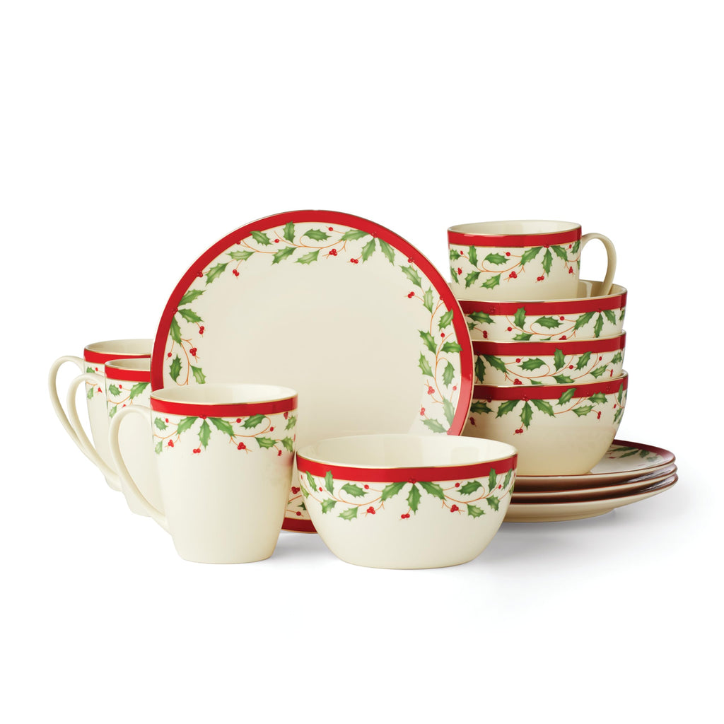 Lenox Holiday Porcelain Christmas Salad Plate Set for 4