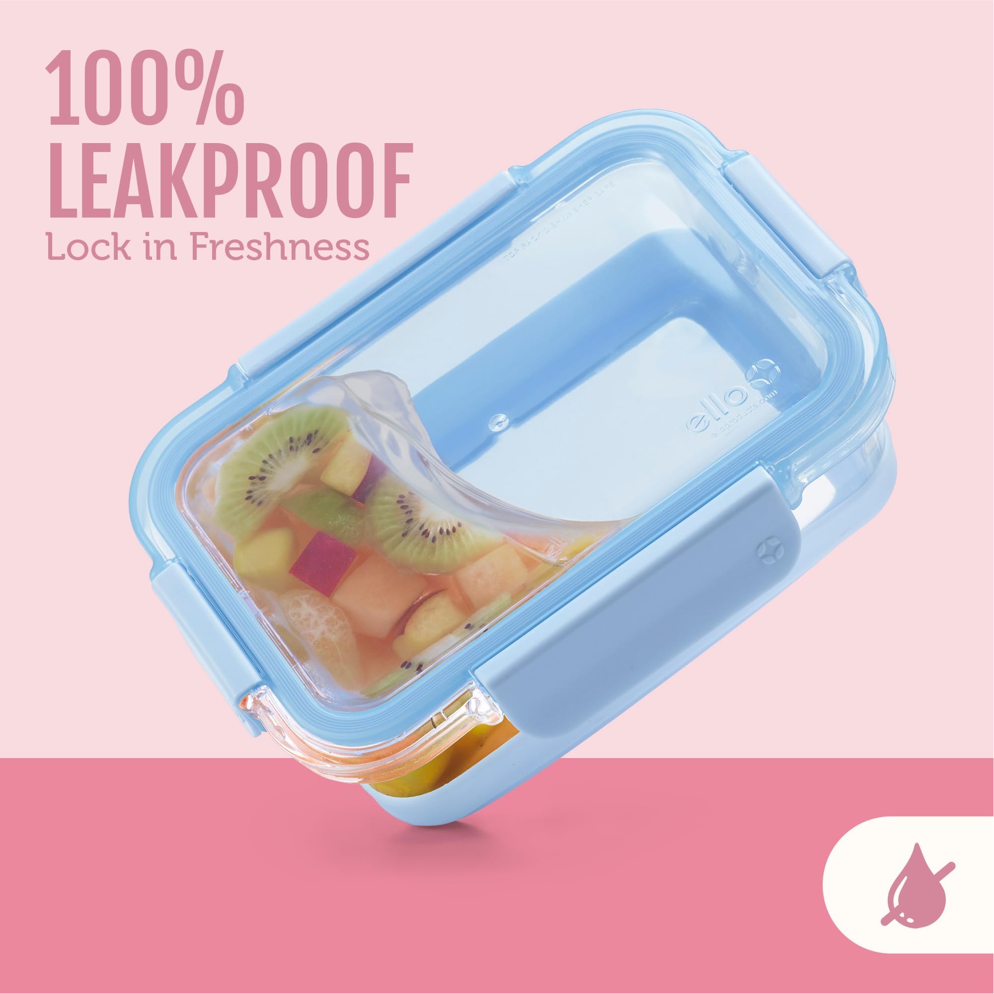 Ello Duraglass Refresh 3.4 Cup Meal Prep Containers, 10 Pc, Dusk Delight
