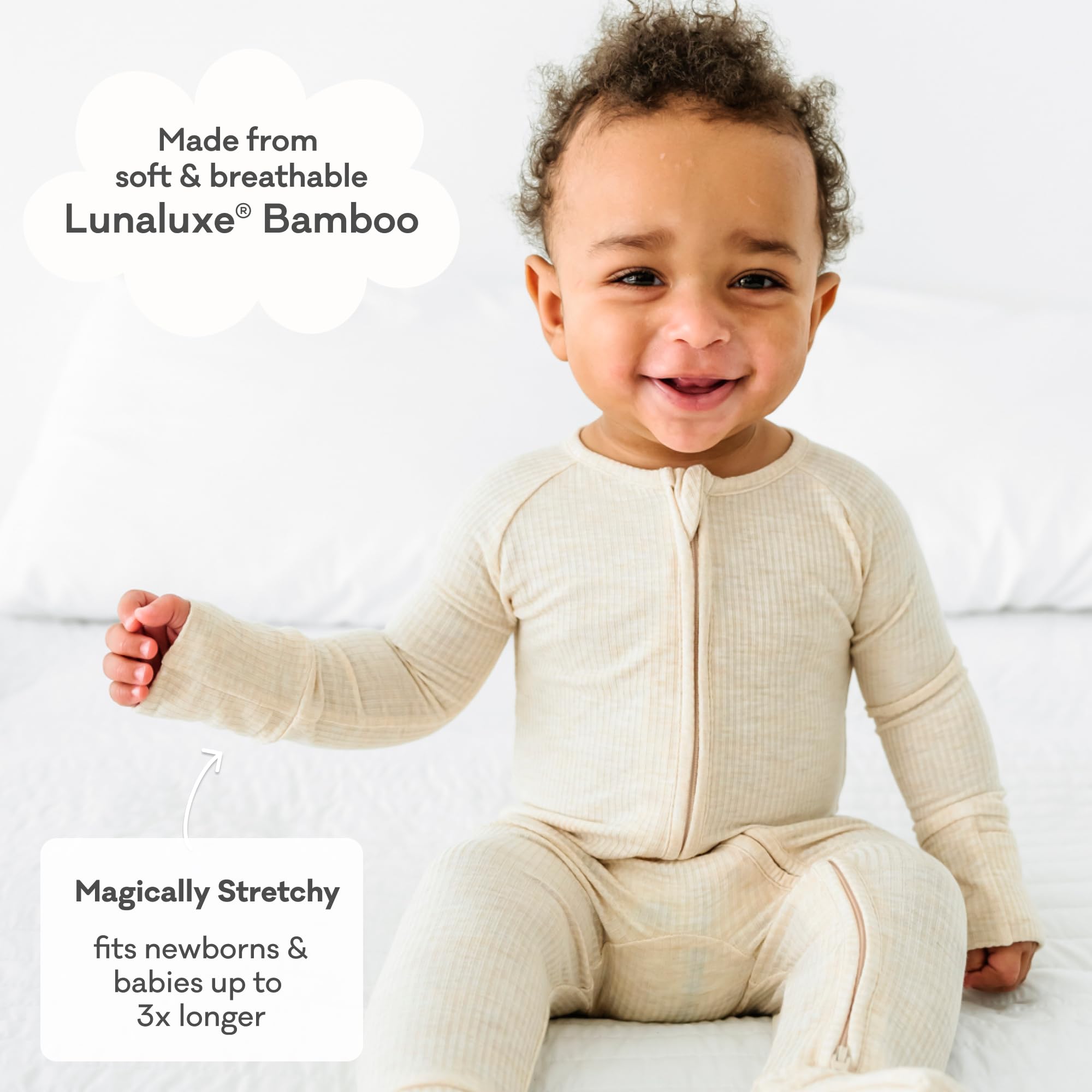 Little Sleepies Baby Pajamas, Heather Oatmeal, 2T