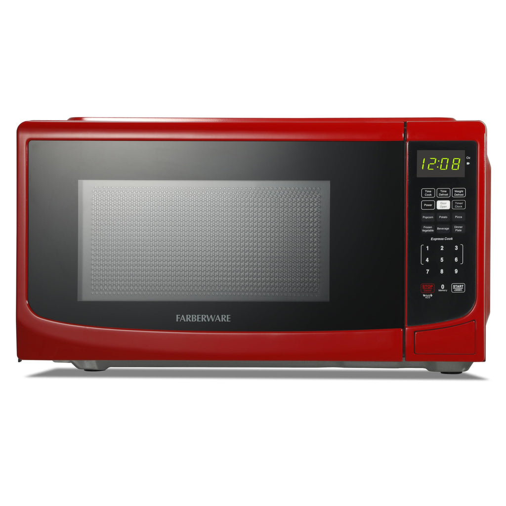 Farberware 0.7 Cu. Ft. Countertop Microwave Oven – 700 Watts Power, Auto Cook Settings, Defrost, Easy Clean and Child Safety Lock - White