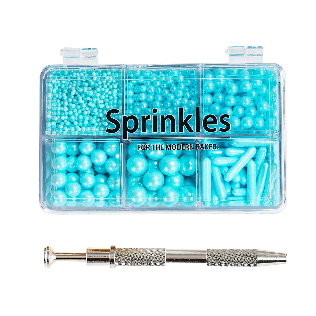 Kasvan Green Mix Sugar Sprinkles - Edible Candy Pearls with 4-Claw Sprinkle Pen,118g/4.16 Oz, Gift Box Pack, Baking Cake Decorations, Ice Cream Toppings and Cookie Decorating (Green)