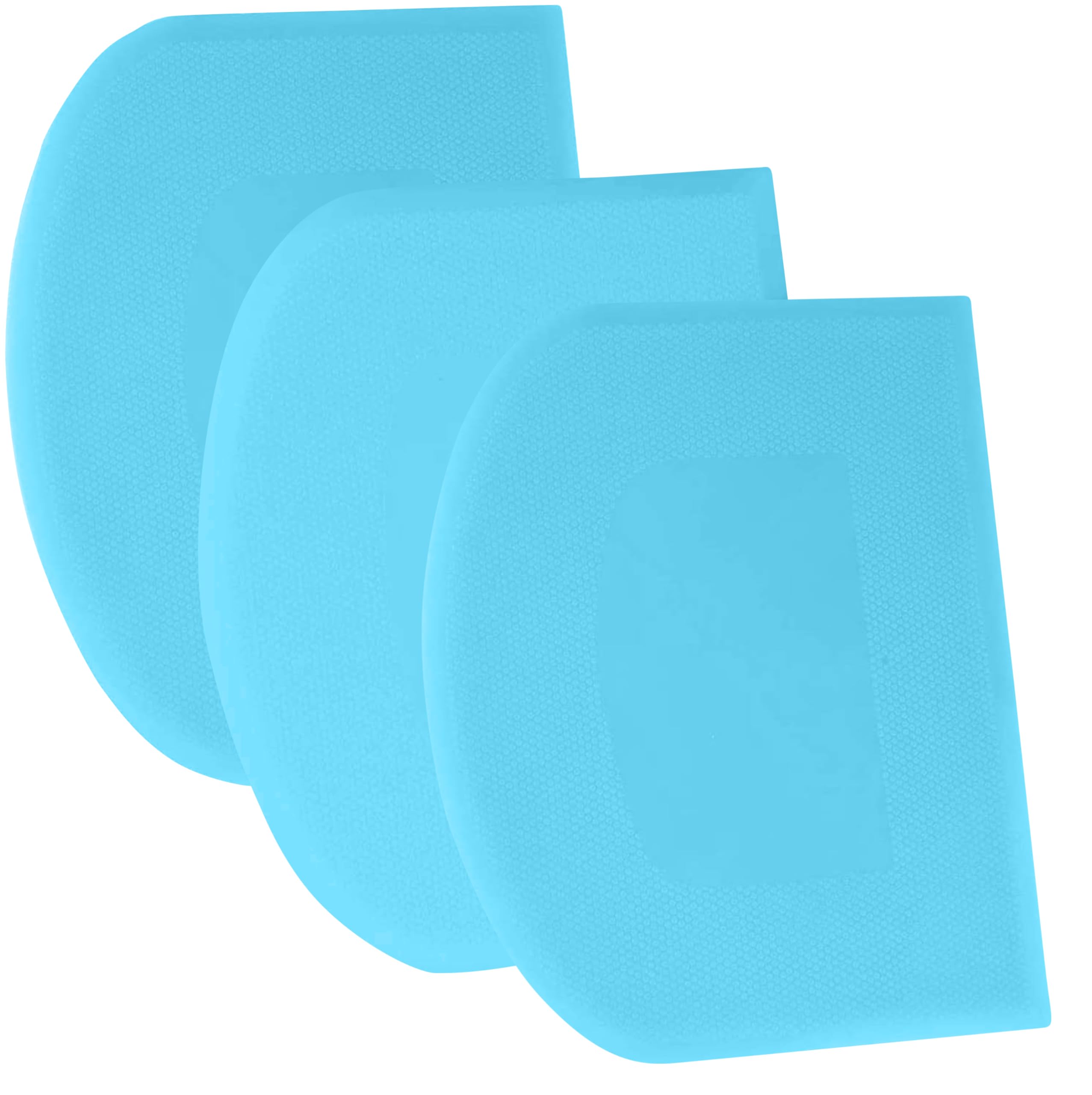 SURDOCA Dough Scraper Bench Scraper - 3P 5.9x4.3" Plastic Flexible Bowl Scraper, Sharp Edge & Angles Cake Scraper. Non-Slip Bakeware Decorating Tools Sculpting & Modeling Tools - Pure Blue