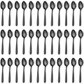 Pleafind 36 Pieces Black Teaspoons Set - 6.2 inch, Spoon Silverware, Stainless Steel Tea Spoons, Mirror Polished Small Teaspoon, Dessert Spoons for Home, Kitchen, Restaurant, Dishwasher Safe