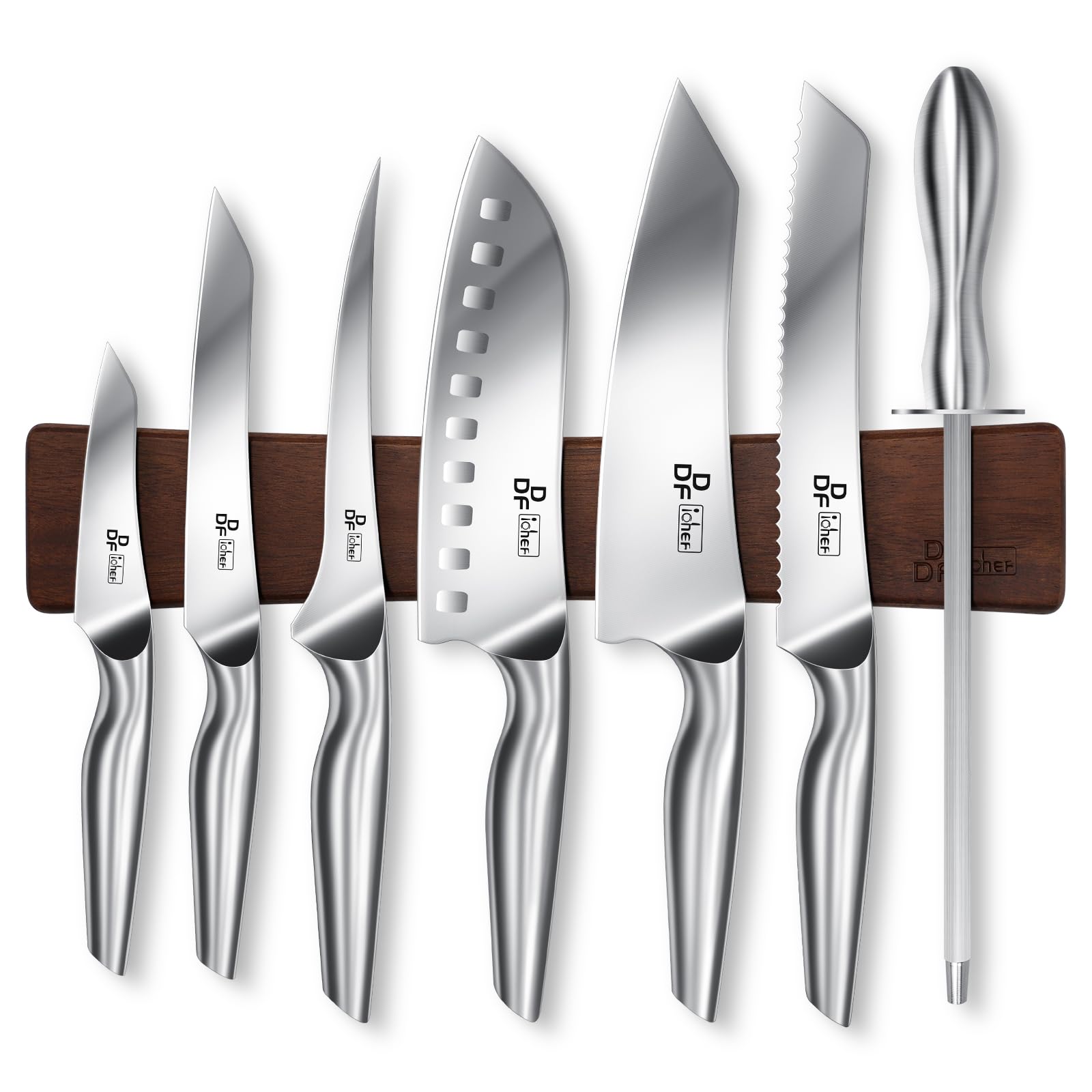 Knife Set with Magnetic Knife Strip 8 Piece, High Carbon Stainless Steel