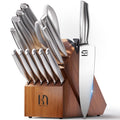 KnifeSaga 14 Pcs Knife Block Set, Premium, Razor Sharp, Japanese Steel