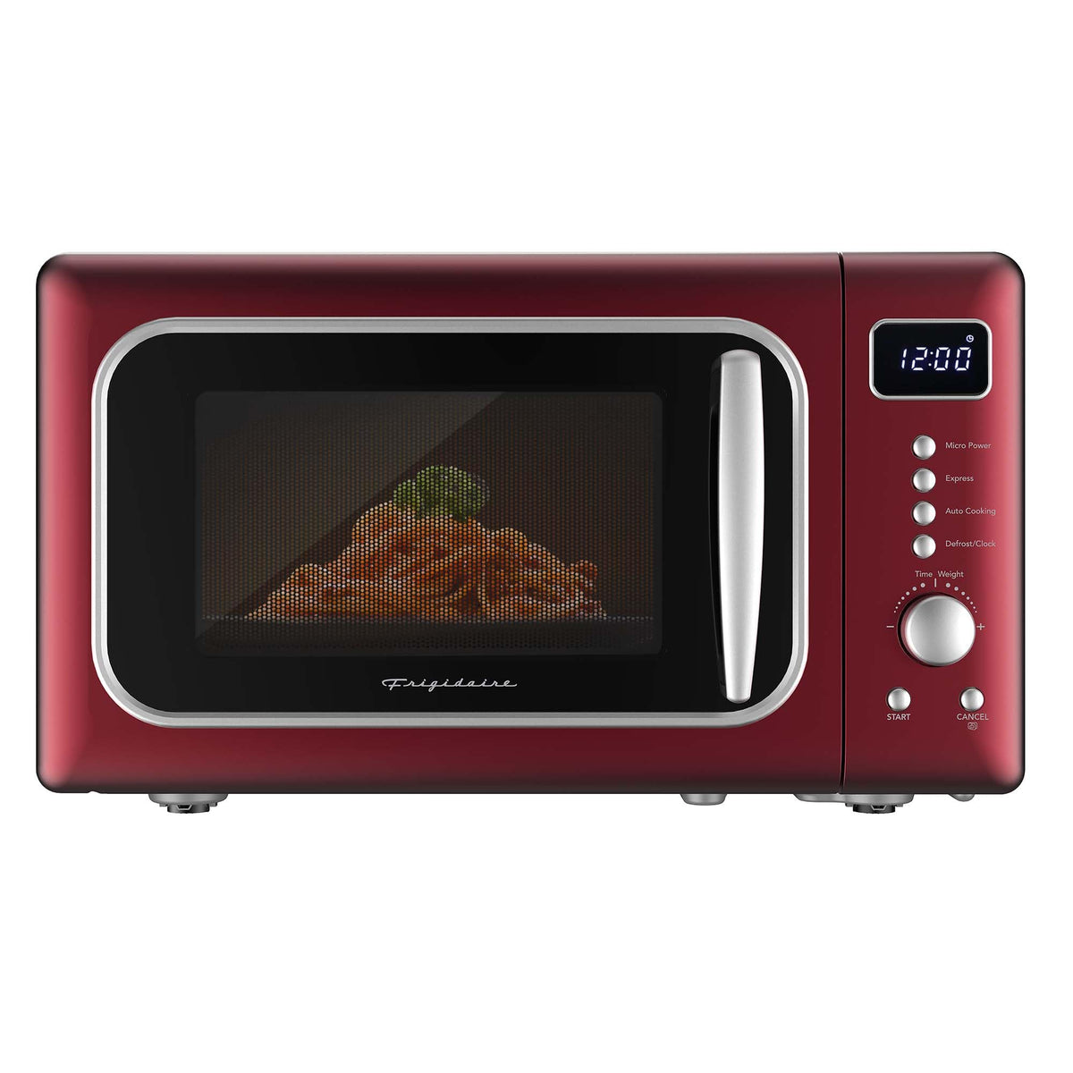 Frigidaire, 0.7 Cu. Ft. Retro Countertop Microwave Oven, 700W Compact Microwave with 8 Auto Cook Menus, Auto Defrost, 5 Power Levels, LED Display, Glass Turntable, White-RoseGold