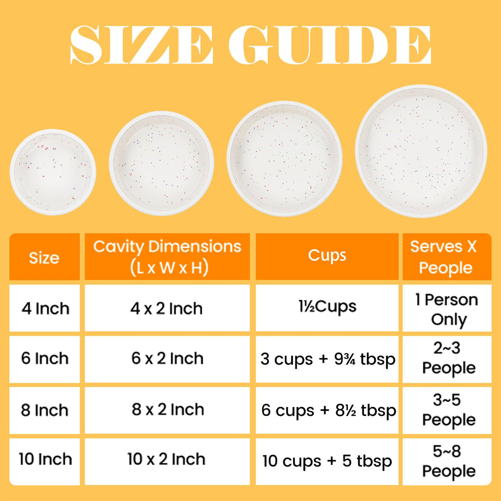 Vinino 8 Inch Silicone Round Cake Pan, Set of 2