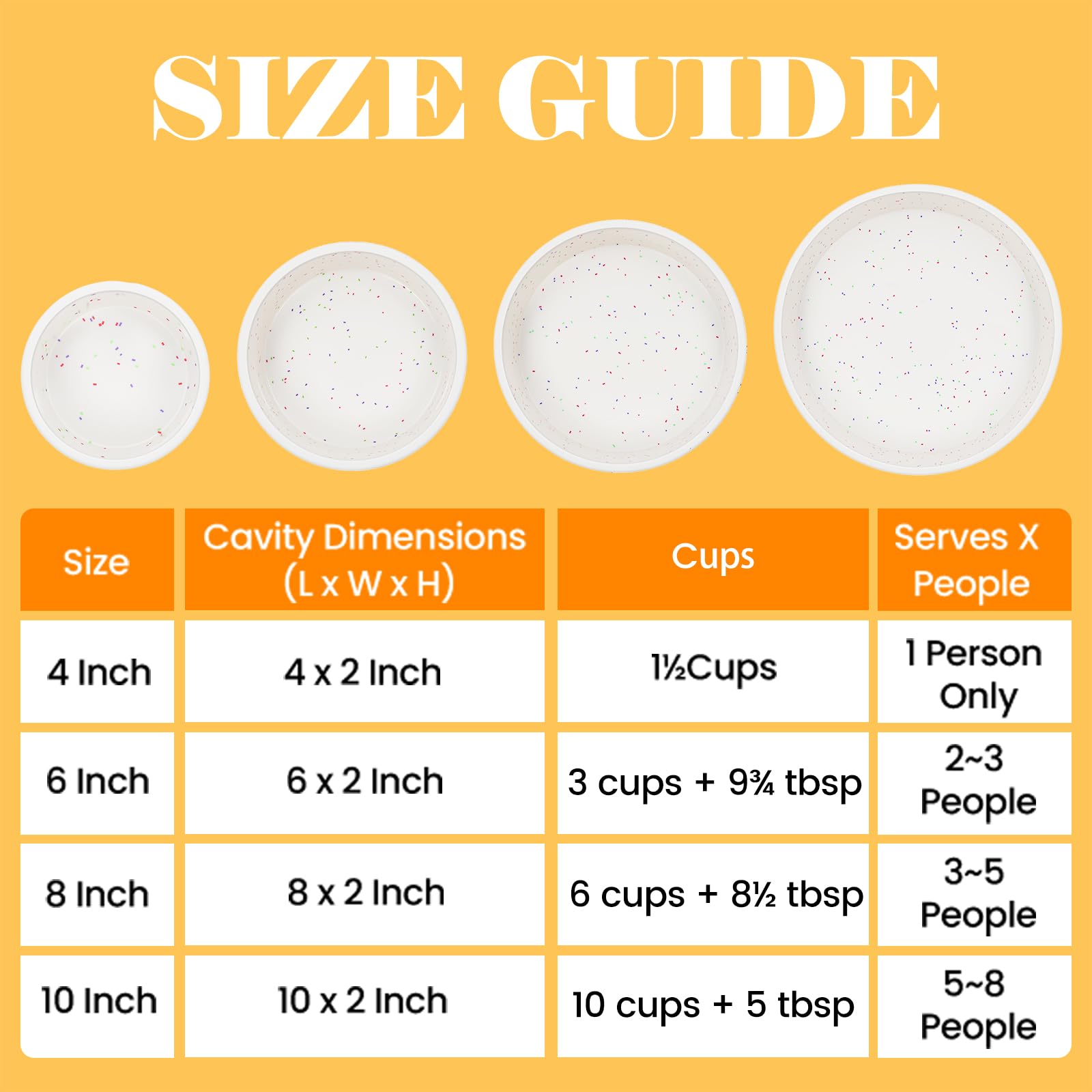 Vinino 8 Inch Silicone Round Cake Pan, Set of 2