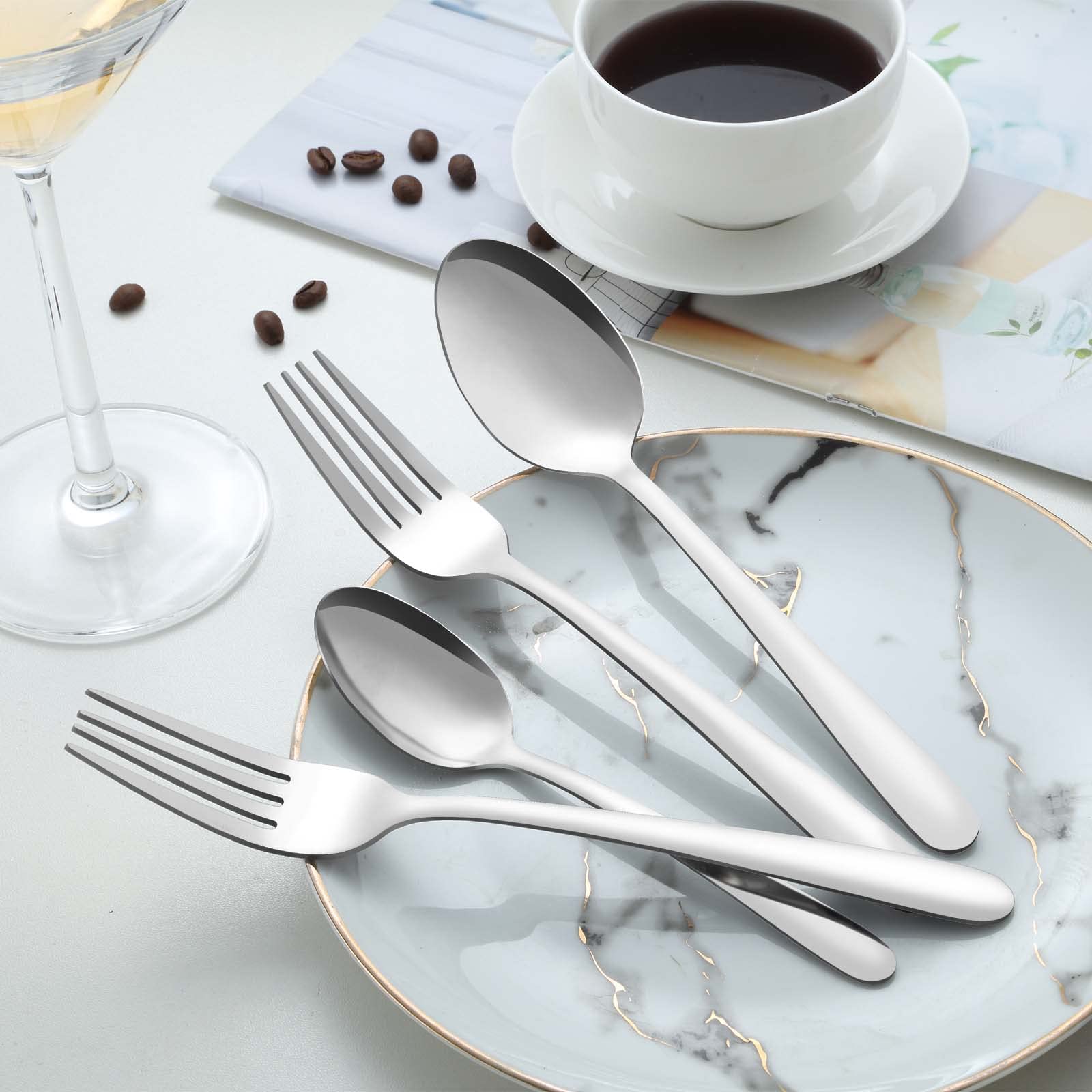 Pleafind 36-Piece Dinner Forks Set (8 inch), Stainless Steel Forks Silverware, Mirror Polished Fork Set, Small Forks for Home, Kitchen, Restaurant, Dishwasher Safe