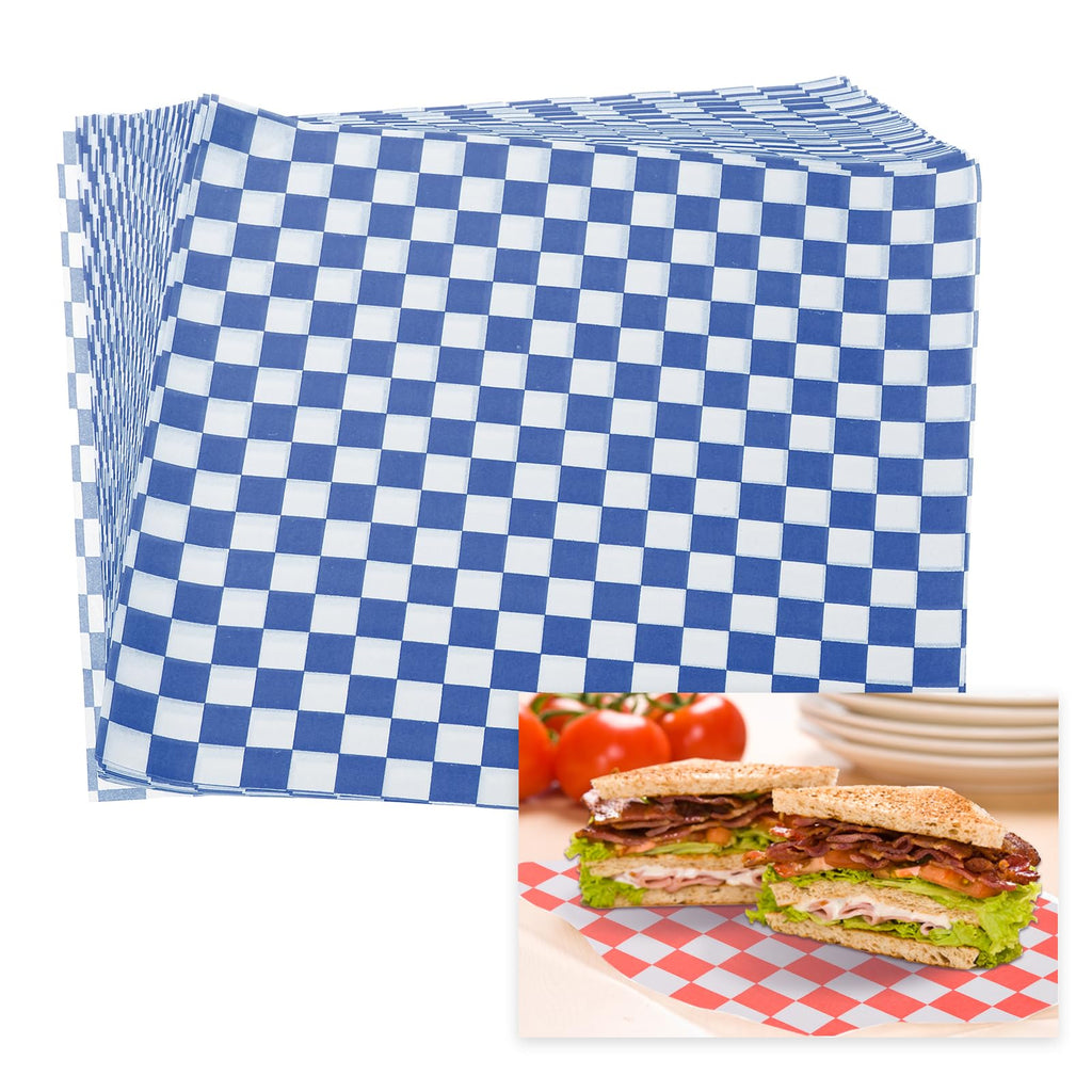 PATIKIL 7.1" x 7.1" Waxed Paper Sheets, 50Pcs Square Pattern Oil-absorbing Dry Food Wrapping Paper for Bakery Coffee Shop Home Baking Kitchen DIY, Red