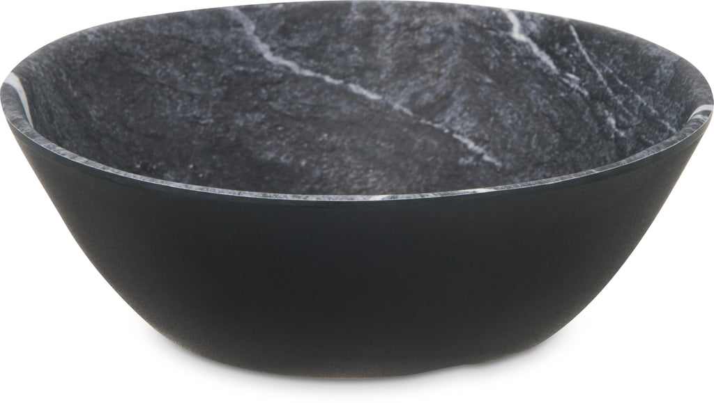 Carlisle FoodService Products Ridge Reusable Plastic Bowl Soup Bowl for Home and Restaurant, Melamine, 8 Ounces, Cement, (Pack of 24)