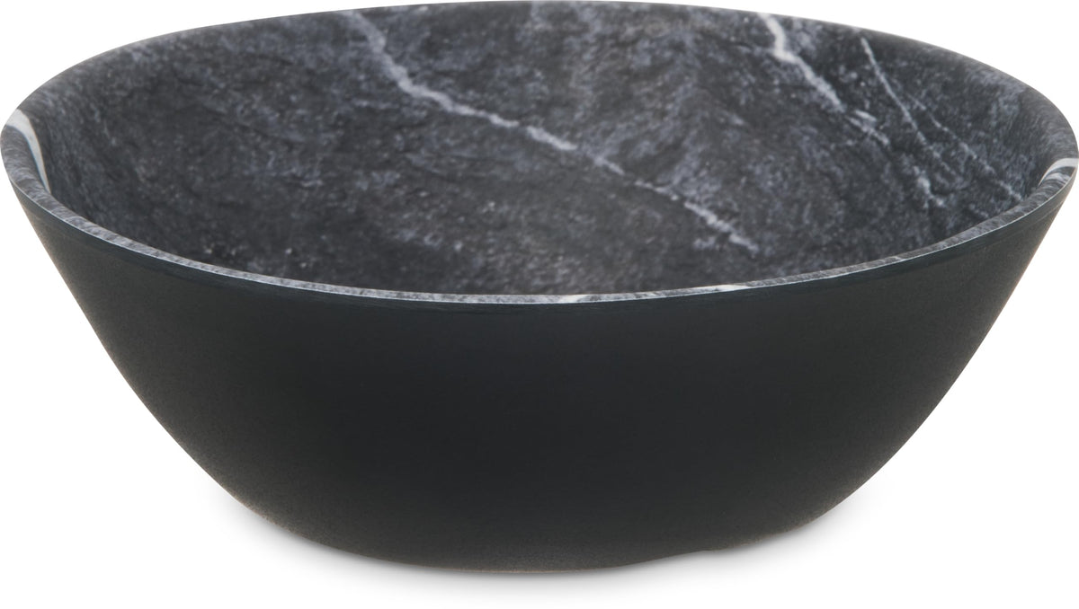 Carlisle FoodService Products Ridge Reusable Plastic Bowl Soup Bowl for Home and Restaurant, Melamine, 8 Ounces, Cement, (Pack of 24)