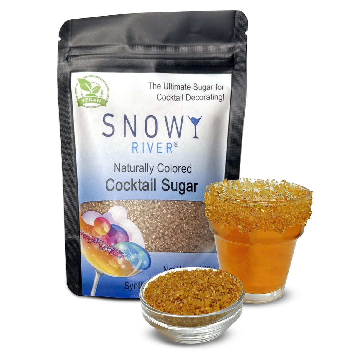Snowy River Blue Dream, Cocktail & Margarita Sugar Rimmer - Vibrant Naturally Colored Sugar for Cocktail Rimming, Baking & Decorating, Medium Crystal - 80oz