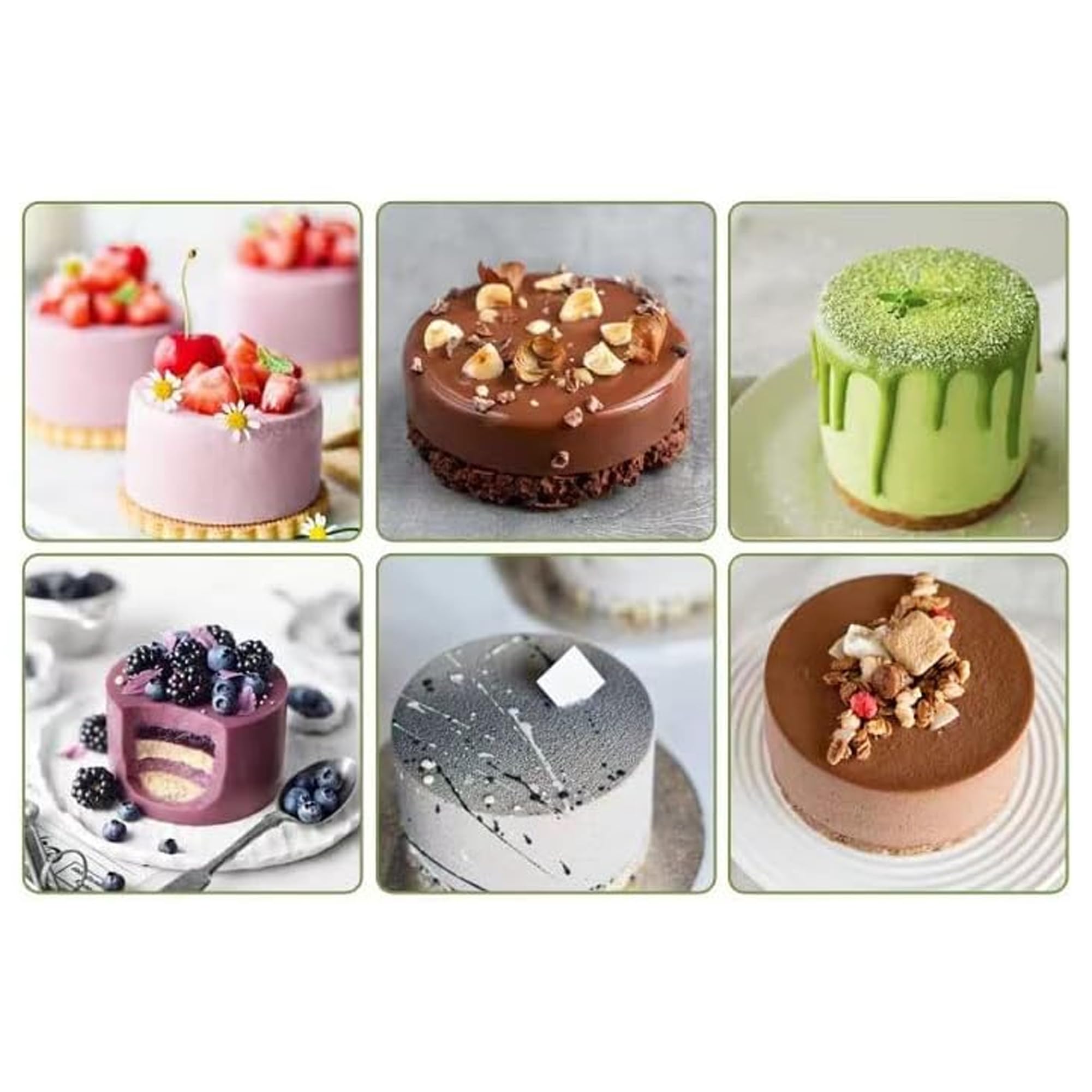 OCPO KITCHEN 3D Round Cylinder Silicone Mold for Baking Mousse Cake, Candy, Pastry, Chocolate, Cupcake, Cookie, Cake Decoration Mold, Round Shape (24-Cavity)