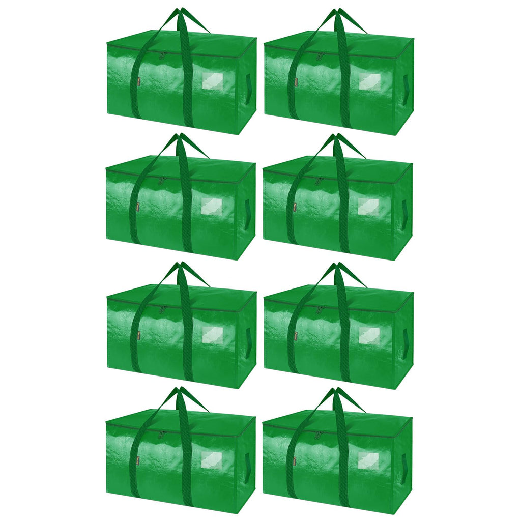BALEINE 4-Pack Oversized Moving Bags with Reinforced Handles, Heavy-Duty Storage Tote Moving Supplies for Packaging, Camping (Blue w/Window, 4-Pack)