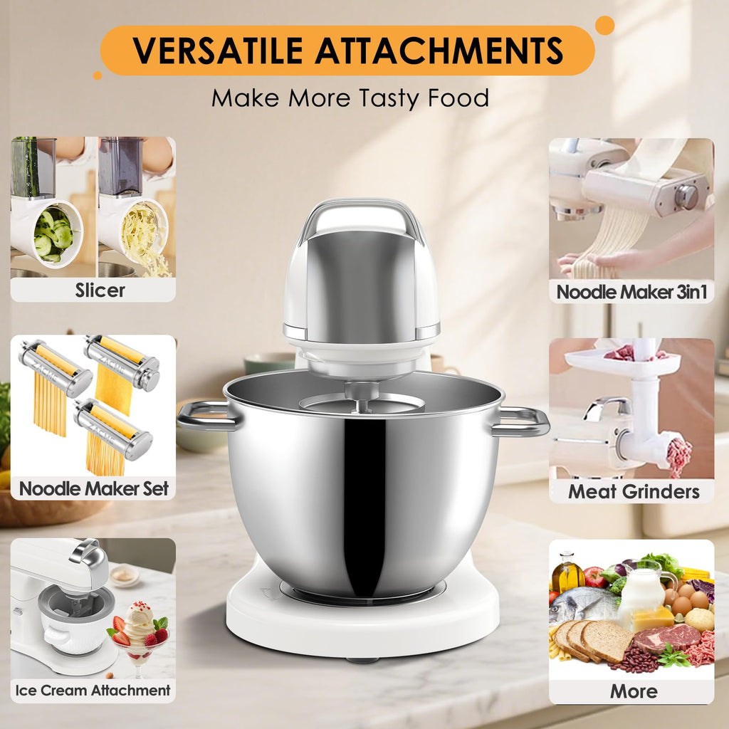 ZACME 8.4QT Commercial Stand Mixer 800W with Aluminum Die Casting Meets the Standard of NSF/ANSI 8-2023, Mixers Kitchen Electric Stand Mixer with Stainless Steel 8L Bowl, Dough Hook, Whisk and Beater