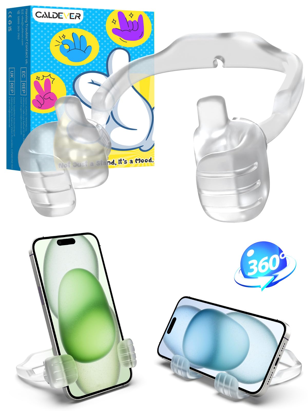 Stocking Stuffers for Teens Boys Girls Thumbs Up Lazy Phone Stand for Desk