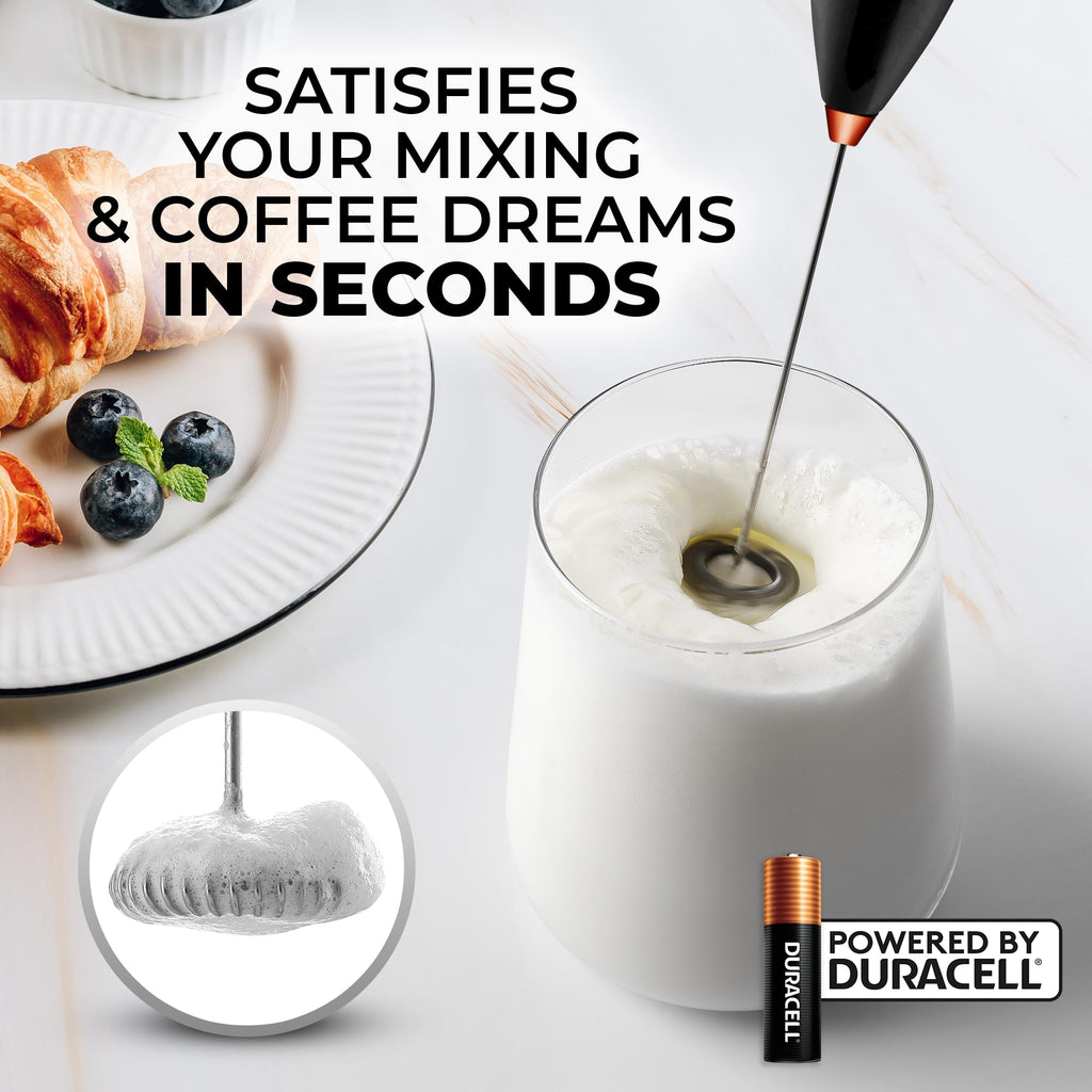 Zulay Powerful Milk Frother for Coffee with Upgraded Titanium Motor - Handheld Electric Whisk, Milk Foamer, Mini Mixer & Coffee Blender for Frappe, Latte, Matcha, No Stand - Pristine Teal