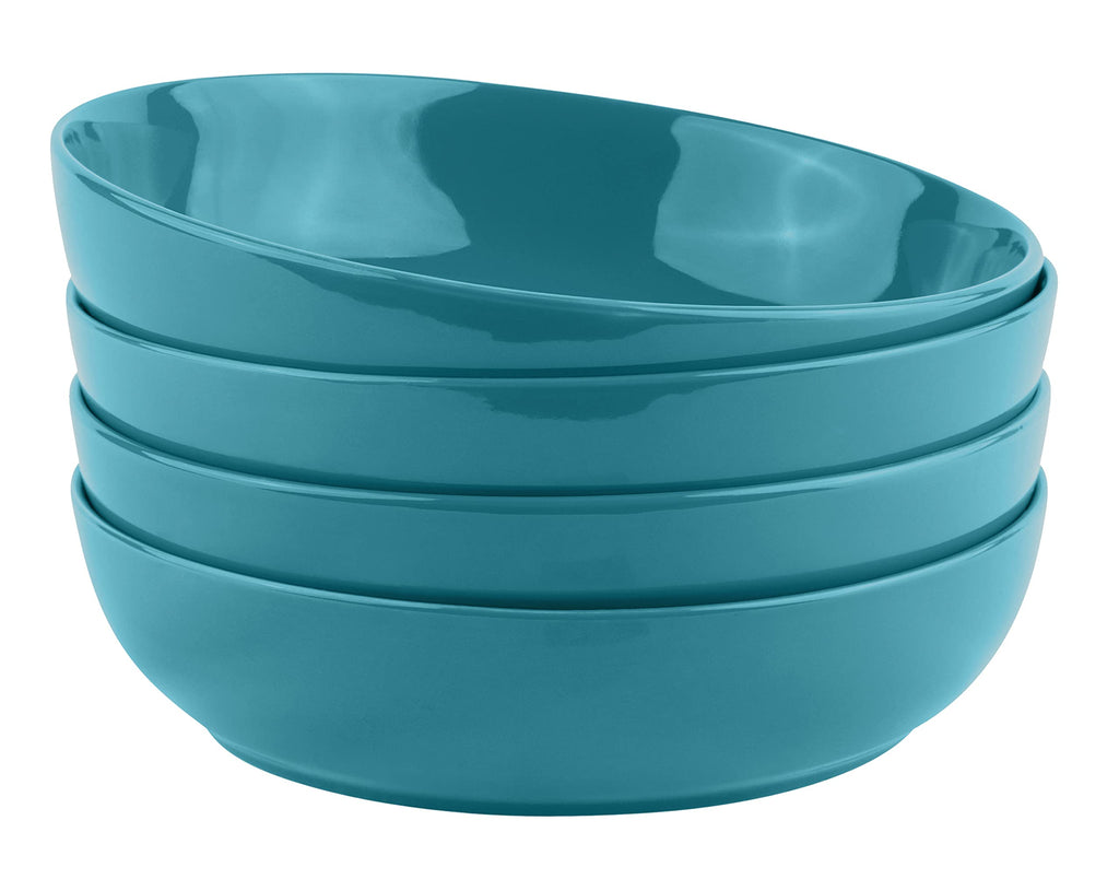 KooK Pasta Bowls, For Soups & Salads, Set of 4, 40 oz, Red