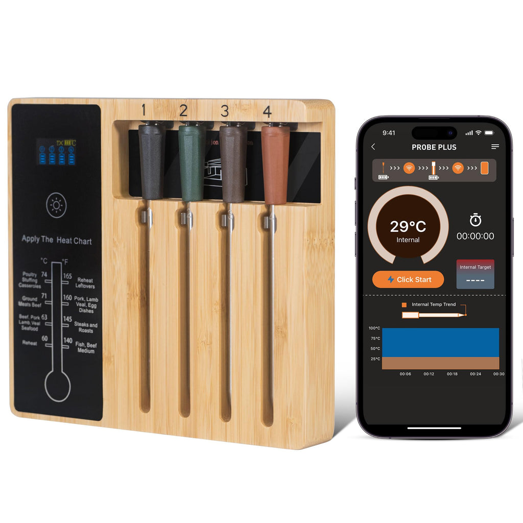 lfcforldx Meat Thermometer Fork with Electronic Ready Alarm, Digital Cooking Thermometer with Instant Read, LCD Display and Led Light, Grill Thermometers for BBQ Grilling Gadgets Steak Pork
