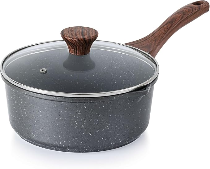 SENSARTE Nonstick Sauce Pan Set with Lid, 1.5+2.5 Quarts, PFOA/PFOS Free