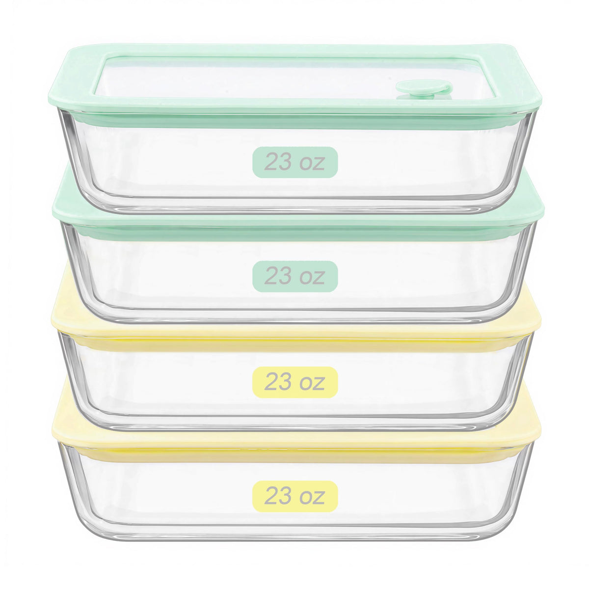 Urban Green Glass Food Container Set with Silicone Glass Lid, 3 Pack, Airtight, LeakProof, 100% Plastic Free, Meal Prep Food Storage Containers