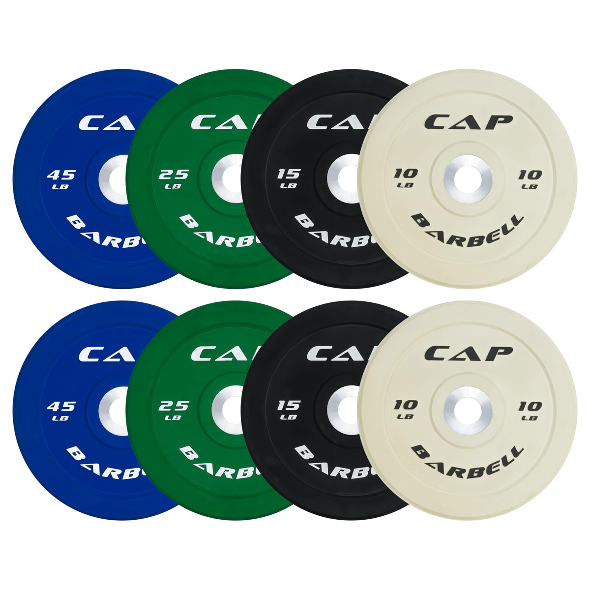 CAP 260lb Competition Olympic Bumper Plate Weight Set