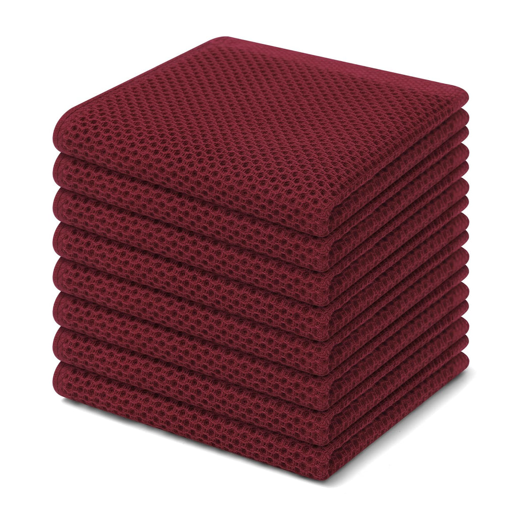 Homaxy 100% Cotton Waffle Weave Kitchen Dish Cloths, Ultra Soft Absorbent Quick Drying Dish Towels, 12 x 12 Inches — 12 x 12 - 12 Pack — 12 X 12 - 8 Pack