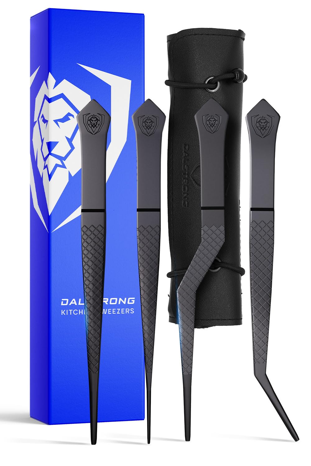 DALSTRONG Chef Tweezers Professional Kitchen Tongs-10" high-precision Tweezer Tongs for Cooking - Stainless Steel Blue w/vTitanium Coating-BBQ, Plating, Multi-use