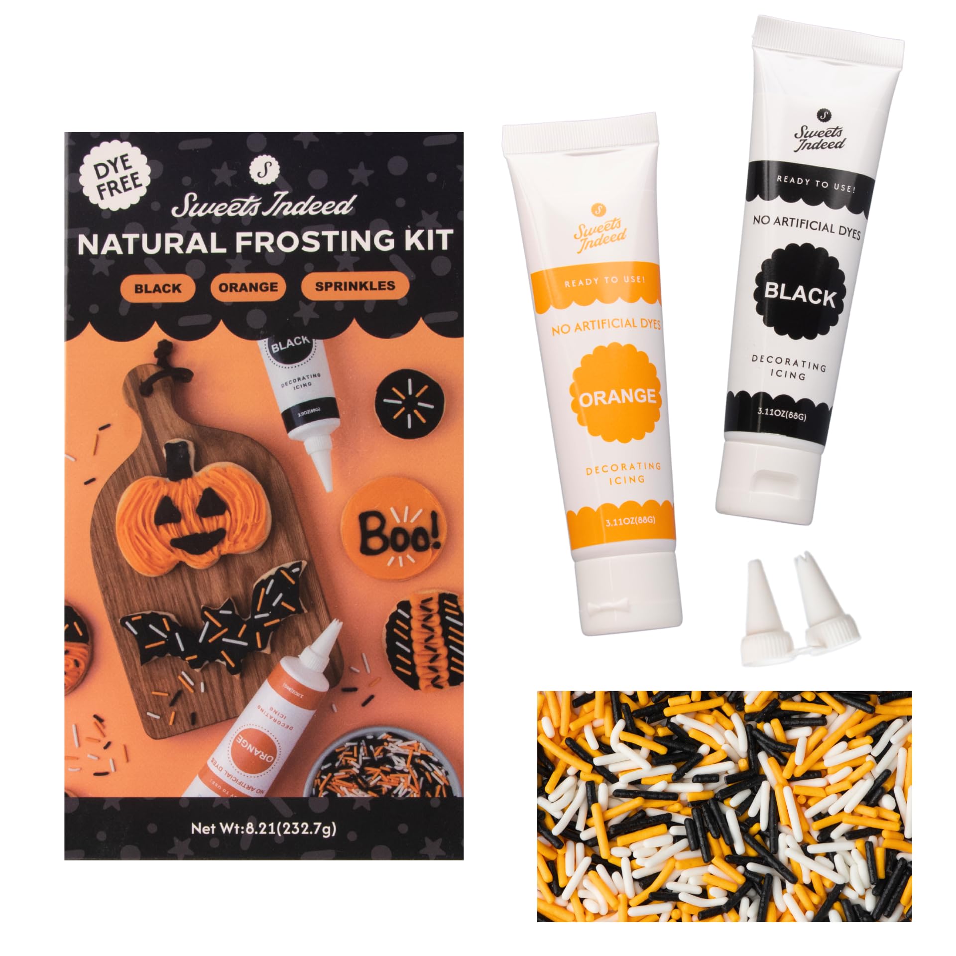 Sweets Indeed Halloween Frosting Decorating Kit with Sprinkles