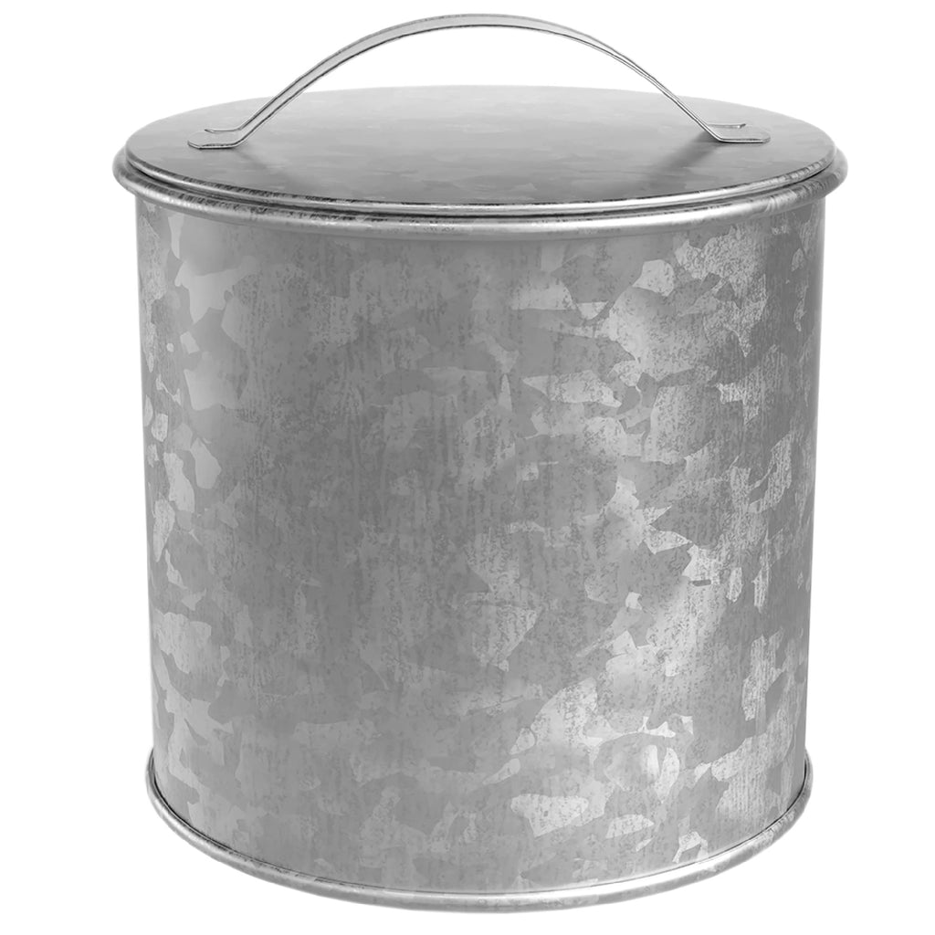 Amici Home Newport Galvanized Metal Canister | Dry Food Storage Container - 56 Ounce Capacity | Farmhouse Décor | Rustic Metal Canister for Kitchen Countertop (Silver)