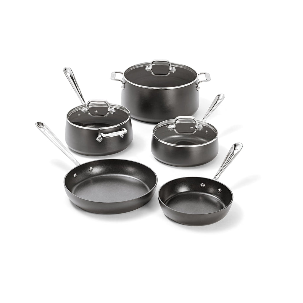 All-Clad HA1 Hard Anodized Nonstick Cookware Set 13 Piece Induction Oven Broiler Safe 500F, Lid Safe 350F Pots and Pans Black