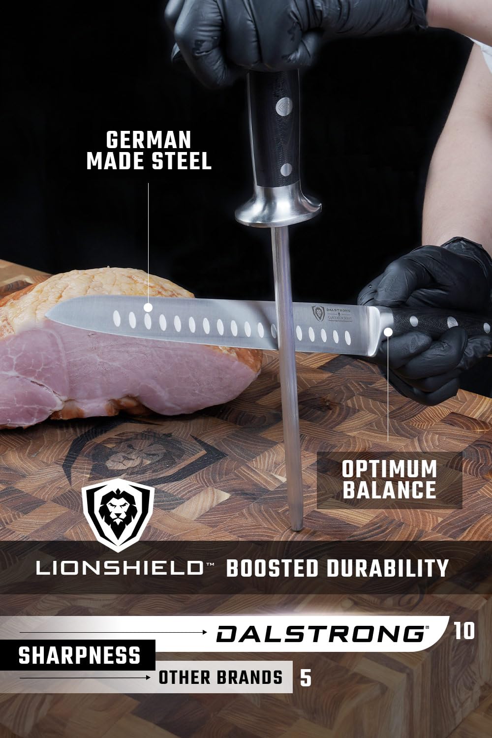 Dalstrong Slicing Brisket Knife Set Meat Fork - High-Carbon German Steel - G10 Handle - Sheath - Knife Set - Gladiator Series Butcher Knife -Carving Knife - Slicer Boning Knife for Meat Cutting - NSF