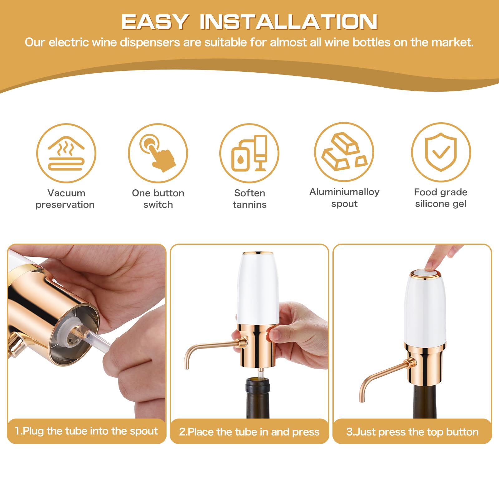 BLUBYEES Electric Wine Aerator and Automatic Wine Dispenser