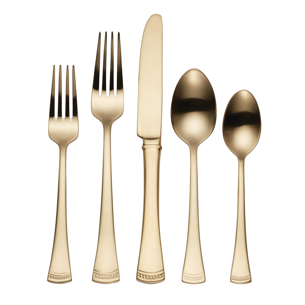 Lenox Portola Gold Satin 20-Piece Silverware Set for 4, Flatware