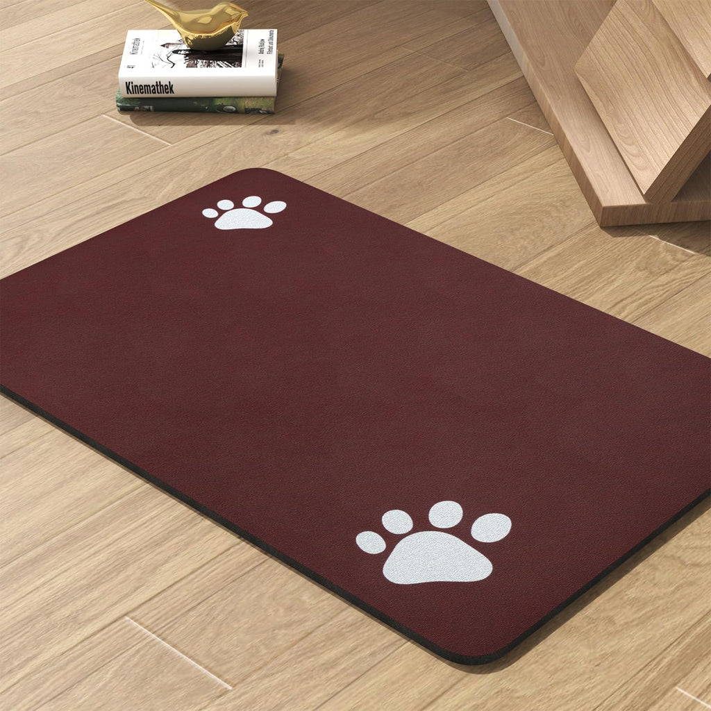PADOOR Pet Feeding Mat-Absorbent Dog Mat for Food and Water Bowl-No Stains Quick Dry Water Dispenser Mat-Dog Accessories Pet Supplies-Bowl for Messy Drinkers（Darkgrey,17"x28"）