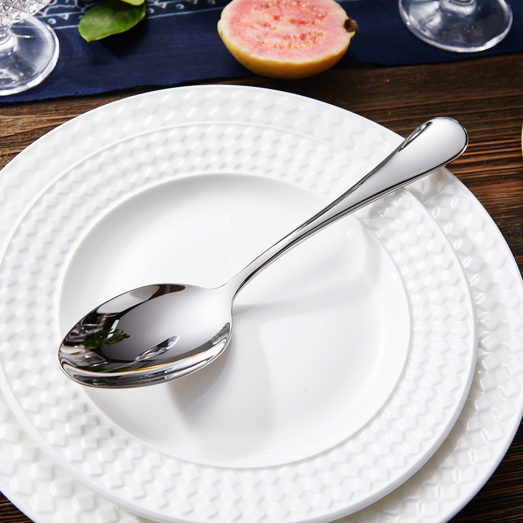 KEAWELL Premium Verona 4-Piece 9-Inch Serving Spoon Set (4, Serving Spoons)