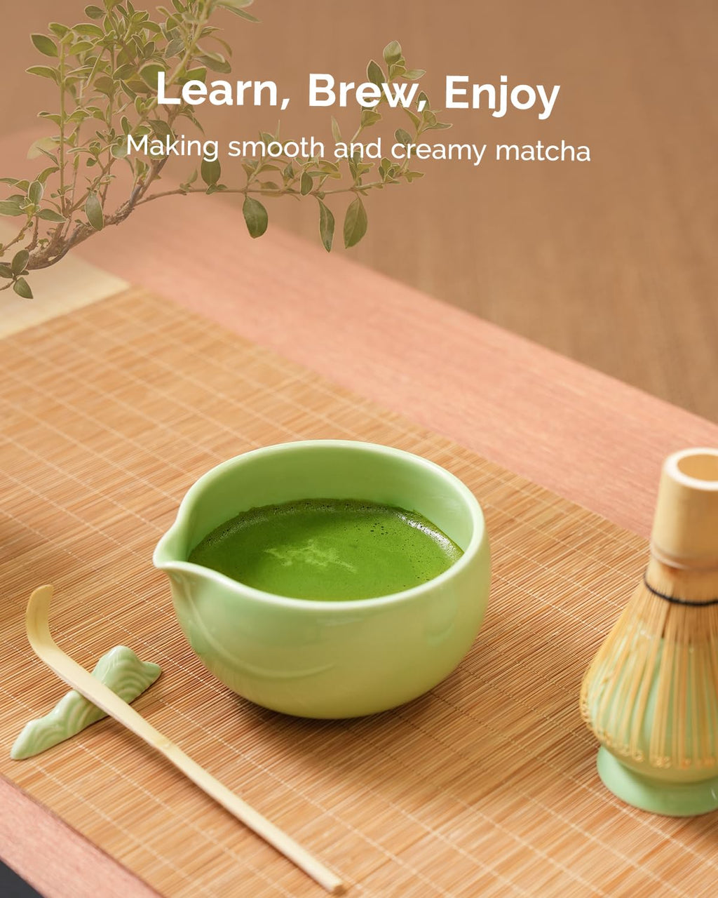 Maestri House Matcha Whisk Set, 7-Piece Kit with Spouted Ceramic Bowl
