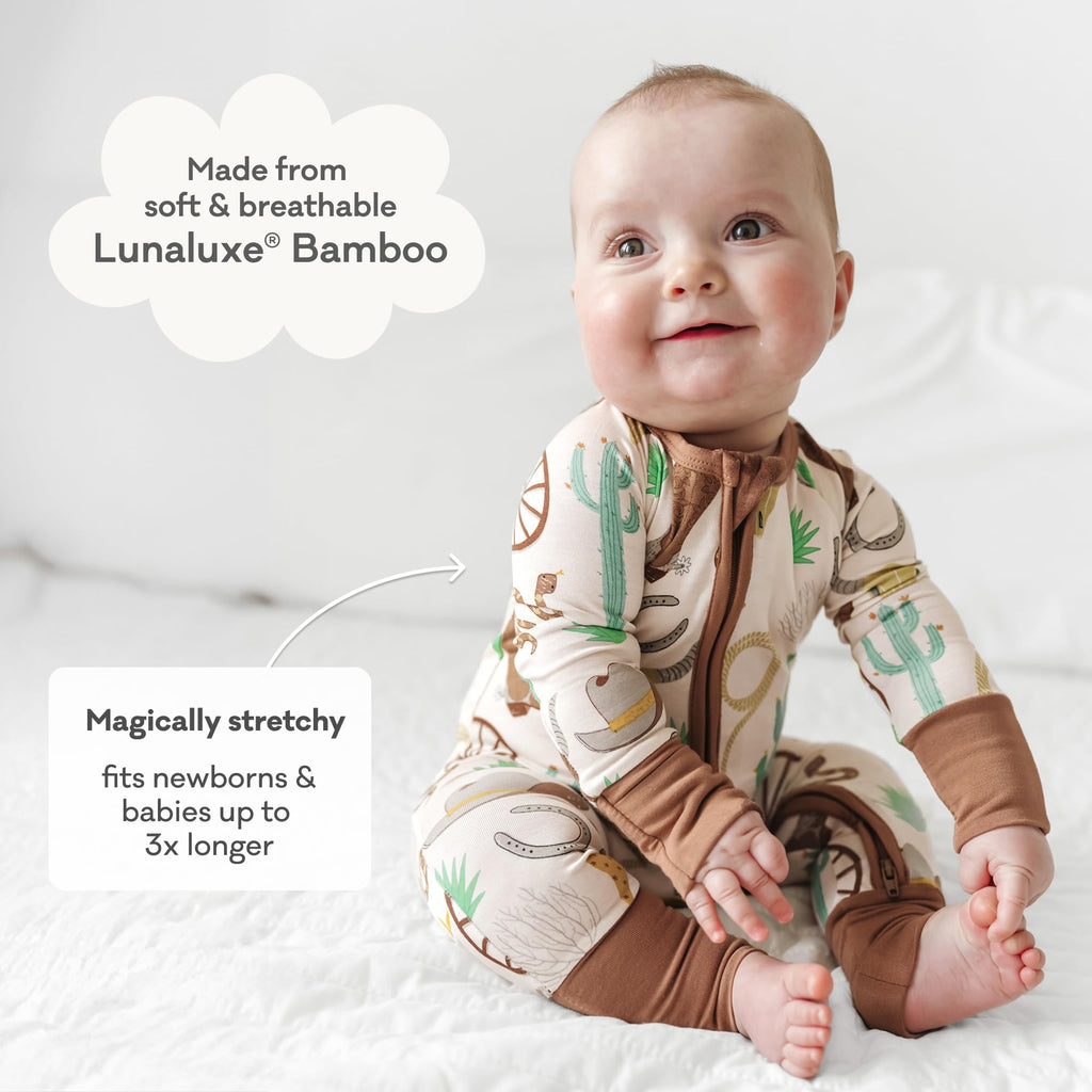 Little Sleepies Baby Pajamas, Caramel Ready to Rodeo, 3T