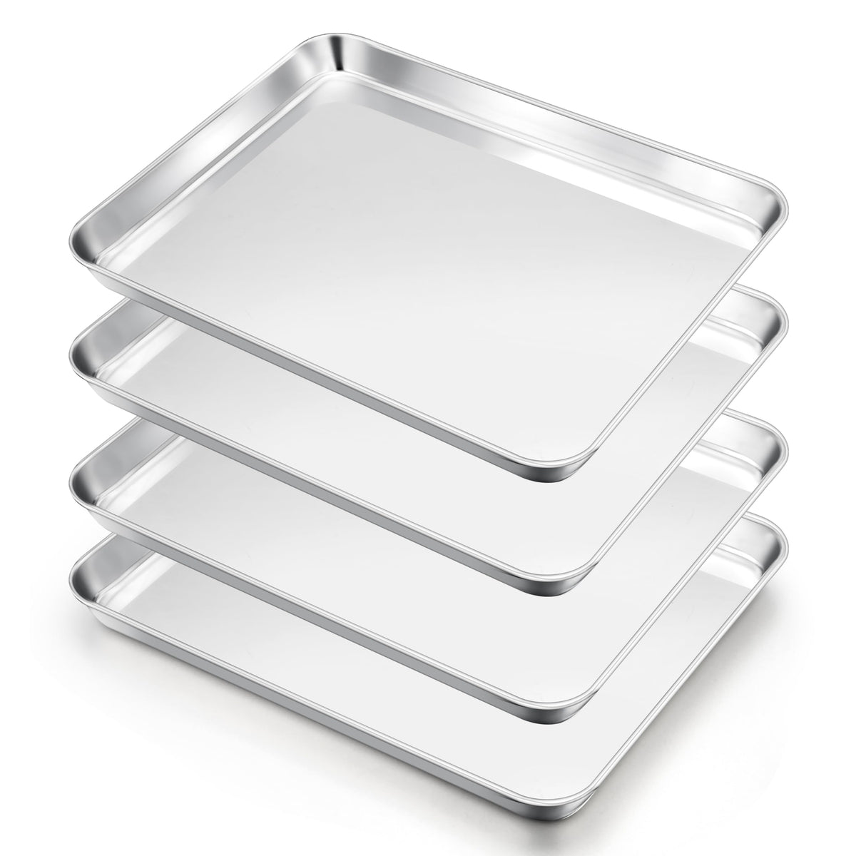 E-far Small Baking Sheet, 10.5”x8.3” Stainless Steel Toaster Oven Tray